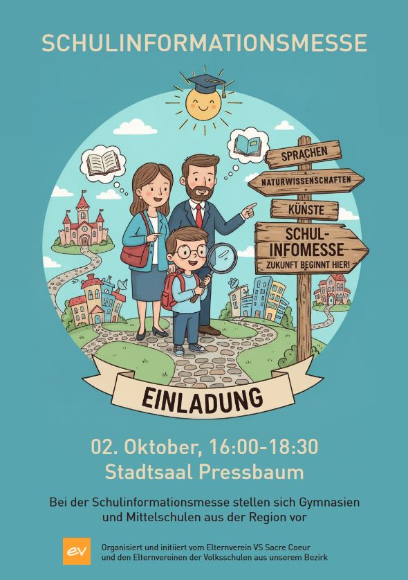 Schulinformationsmesse 2025-10-02 im Stadtsaal Pressbaum, 16-18 Uhr